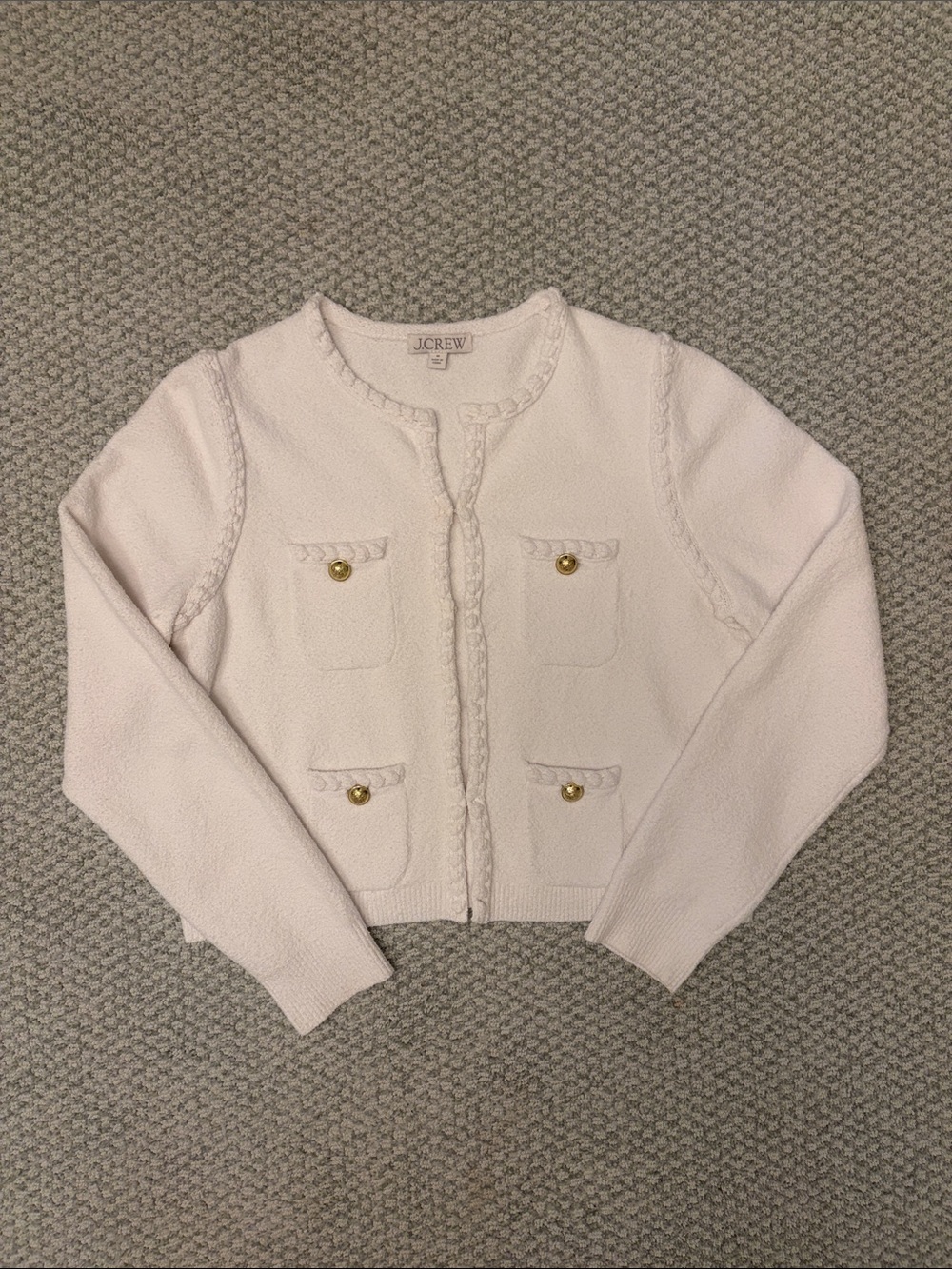 Never worn J. Crew White Pocket Cardigan